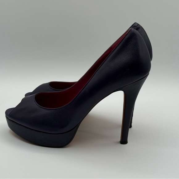 Cole Haan Mariela Air Purple Leather Peep Toe Pumps Women 6.5B - Picture 4 of 16